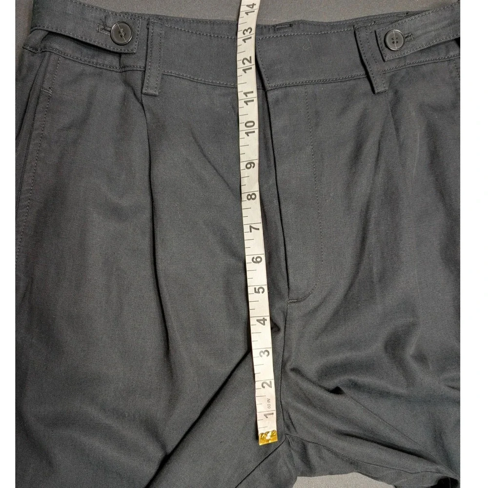Madewell Barrel-Leg Trouser Pant Black Drapey Twill Lyocell Linen Pleated Size 8